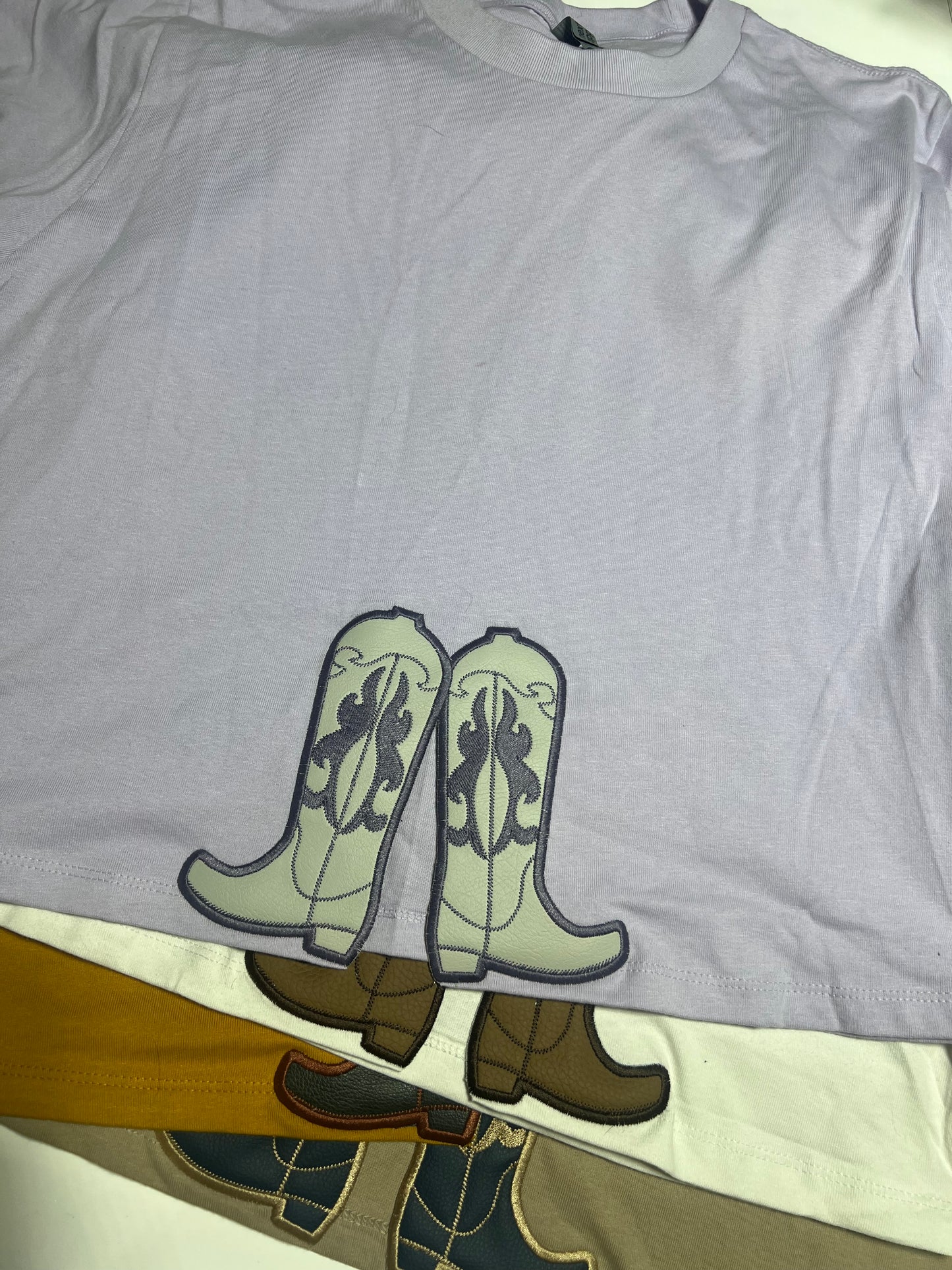 Cowboy Boot Split Boxy Tee