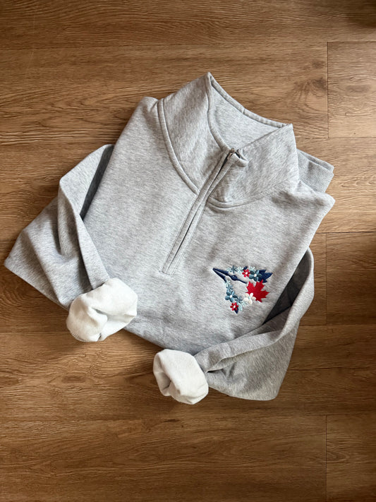 Floral Jays Quarter Zip