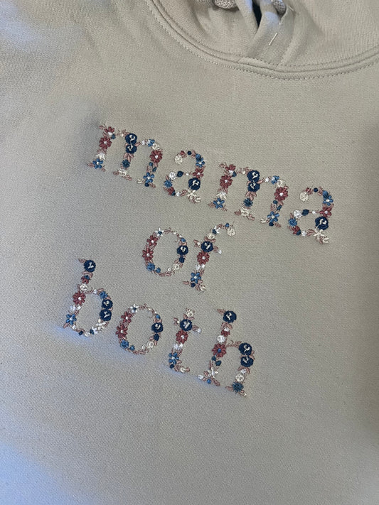 Mama of Both Floral Crewneck w/ Names